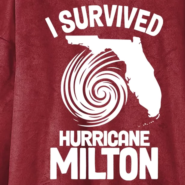 I Survived Hurricane Milton Florida Strong Hooded Wearable Blanket