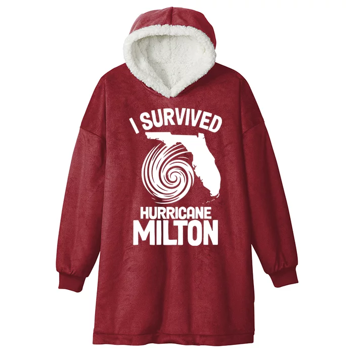 I Survived Hurricane Milton Florida Strong Hooded Wearable Blanket