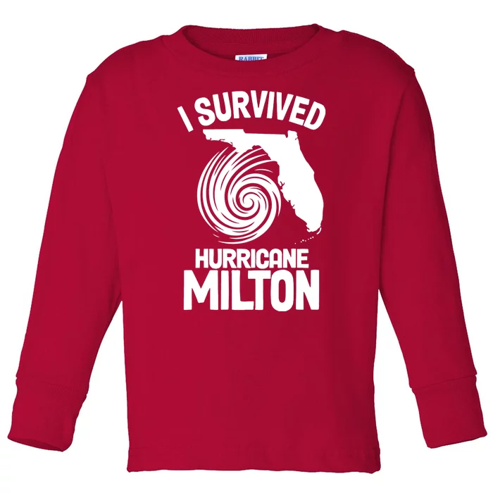 I Survived Hurricane Milton Florida Strong Toddler Long Sleeve Shirt