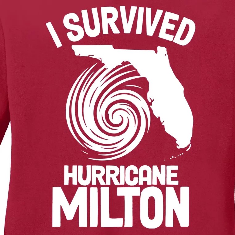 I Survived Hurricane Milton Florida Strong Ladies Long Sleeve Shirt