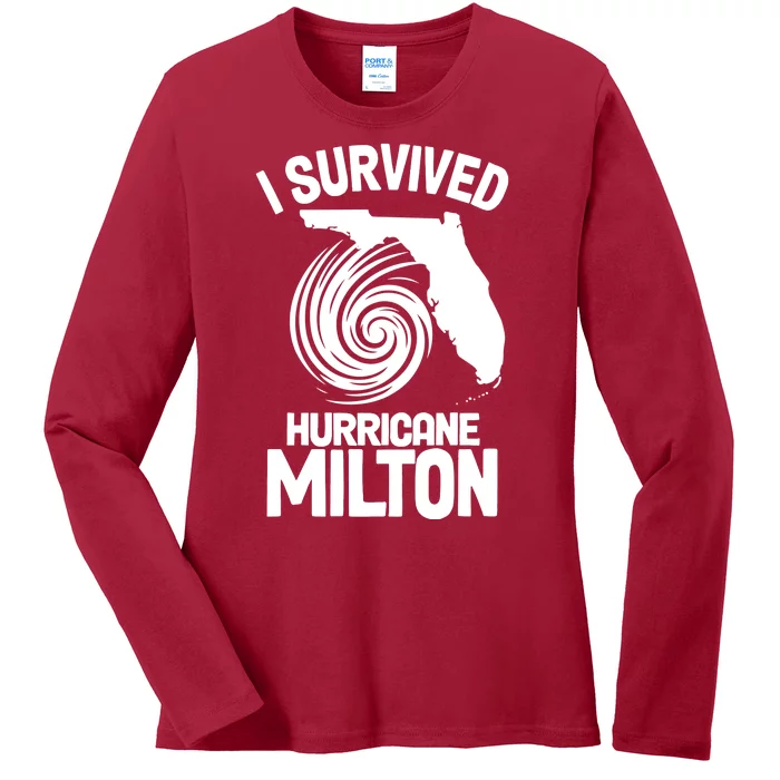 I Survived Hurricane Milton Florida Strong Ladies Long Sleeve Shirt