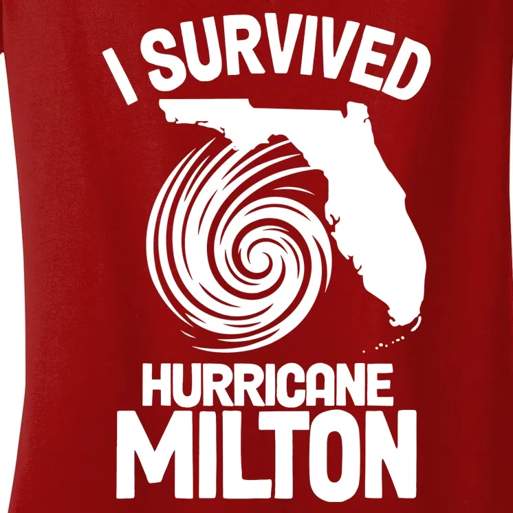 I Survived Hurricane Milton Florida Strong Women's V-Neck T-Shirt