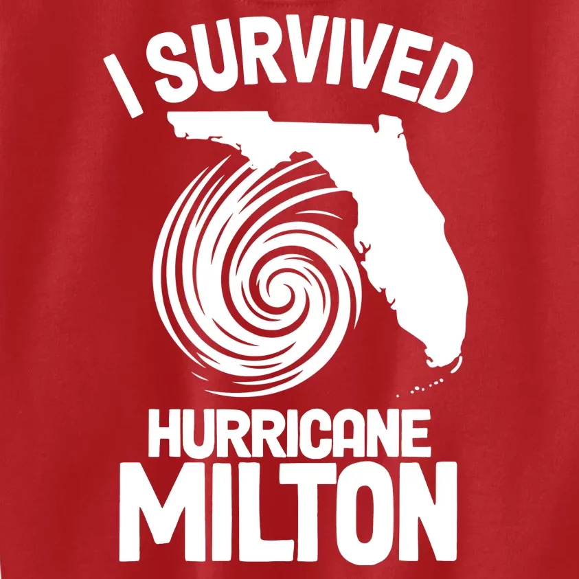 I Survived Hurricane Milton Florida Strong Kids Sweatshirt