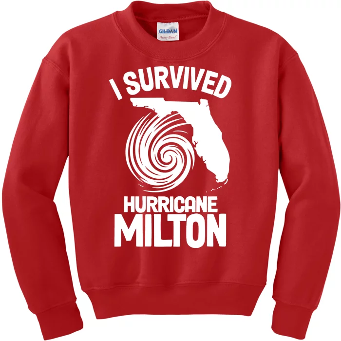 I Survived Hurricane Milton Florida Strong Kids Sweatshirt