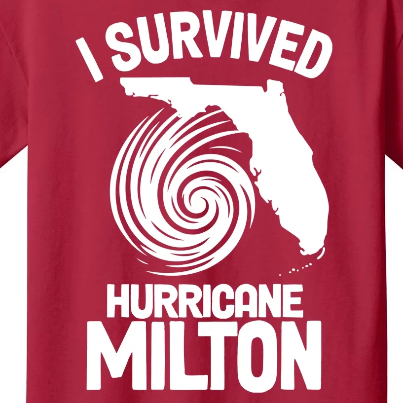 I Survived Hurricane Milton Florida Strong Kids T-Shirt