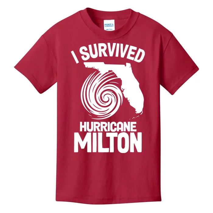 I Survived Hurricane Milton Florida Strong Kids T-Shirt