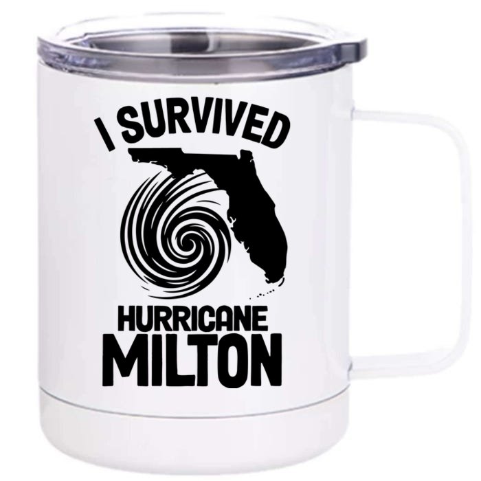 I Survived Hurricane Milton Florida Strong Front & Back 12oz Stainless Steel Tumbler Cup