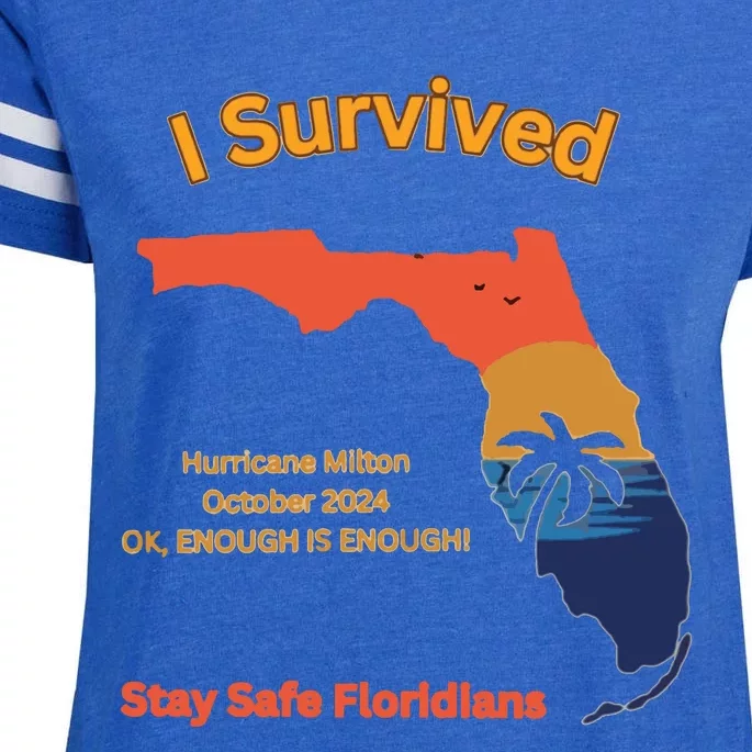 I Survived Hurricane Milton Stay Safe Floridians Enza Ladies Jersey Football T-Shirt