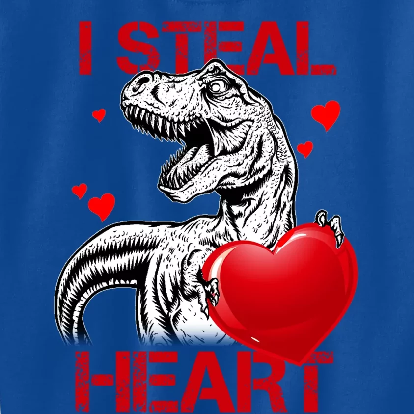 I Steal Hearts Dinosaur T Rex Valentines Day Gift Kids Sweatshirt