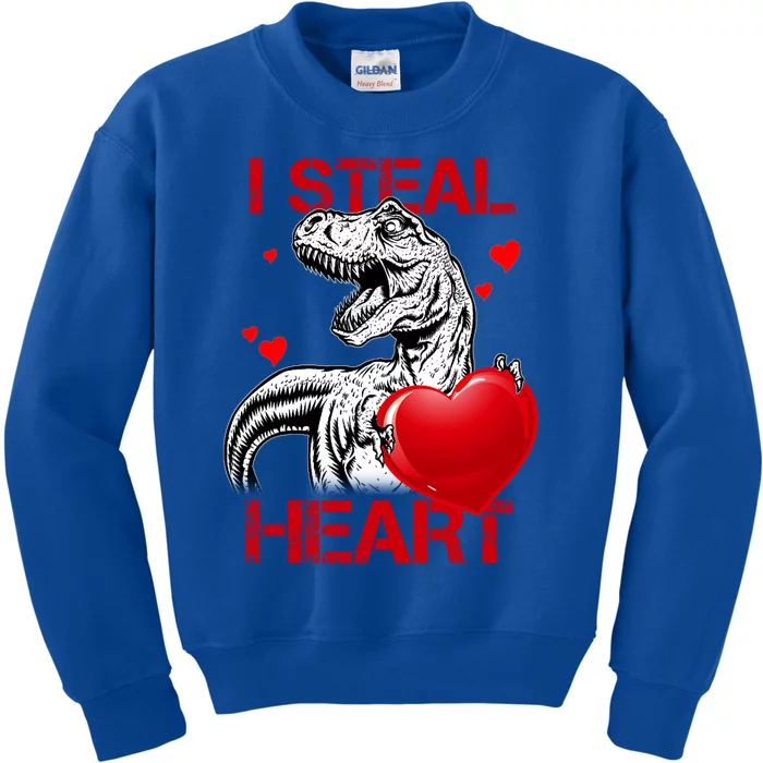 I Steal Hearts Dinosaur T Rex Valentines Day Gift Kids Sweatshirt