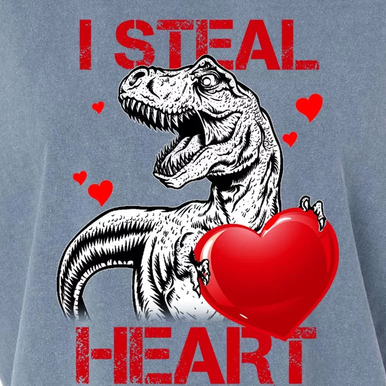 I Steal Hearts Dinosaur T Rex Valentines Day Gift Garment-Dyed Women's Muscle Tee