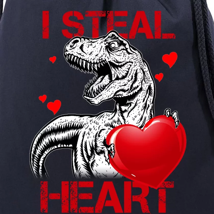 I Steal Hearts Dinosaur T Rex Valentines Day Gift Drawstring Bag