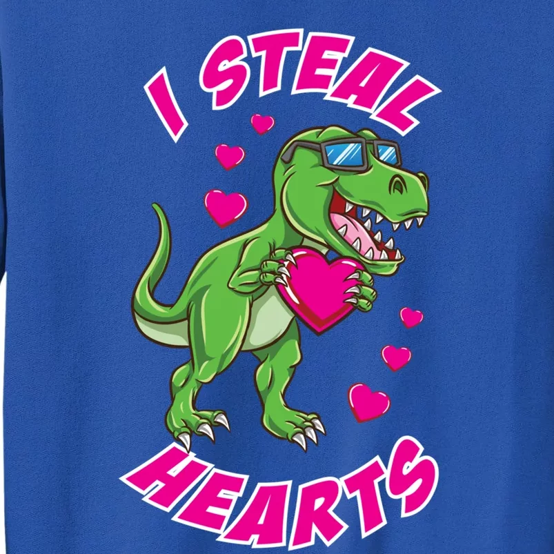 I Steal Hearts Dinosaur Valentines Day Gift Tall Sweatshirt