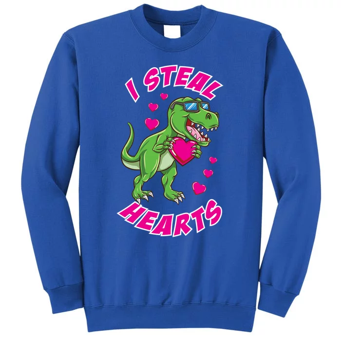 I Steal Hearts Dinosaur Valentines Day Gift Tall Sweatshirt