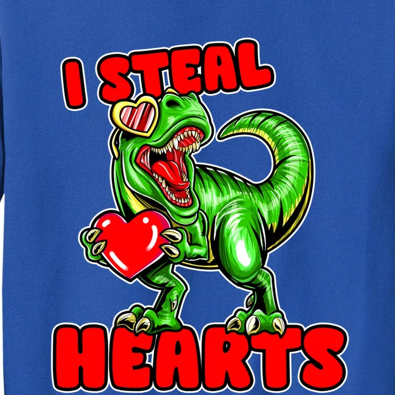 I Steal Hearts Dinosaur Valentines Day Meaningful Gift Tall Sweatshirt