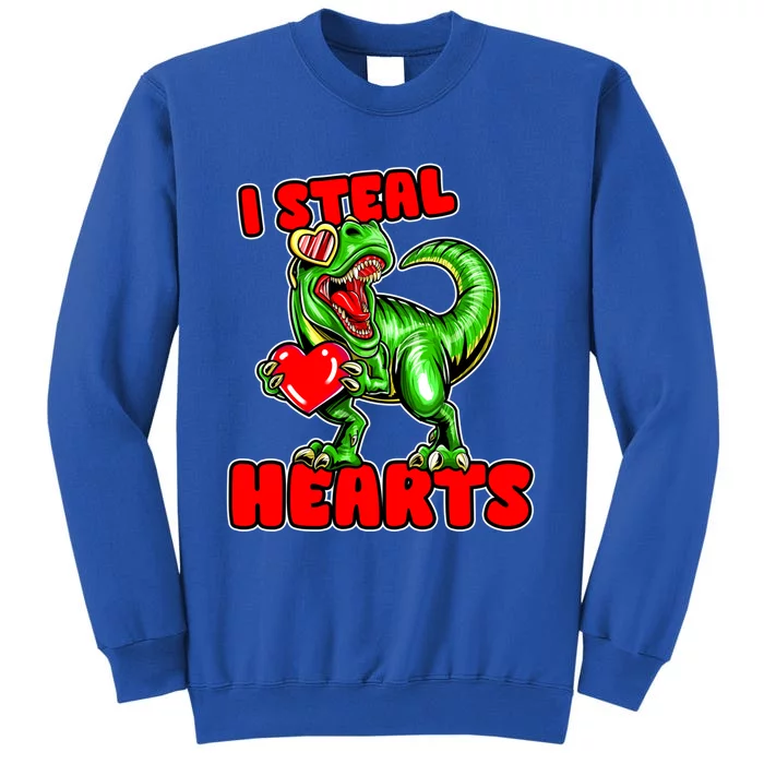 I Steal Hearts Dinosaur Valentines Day Meaningful Gift Tall Sweatshirt