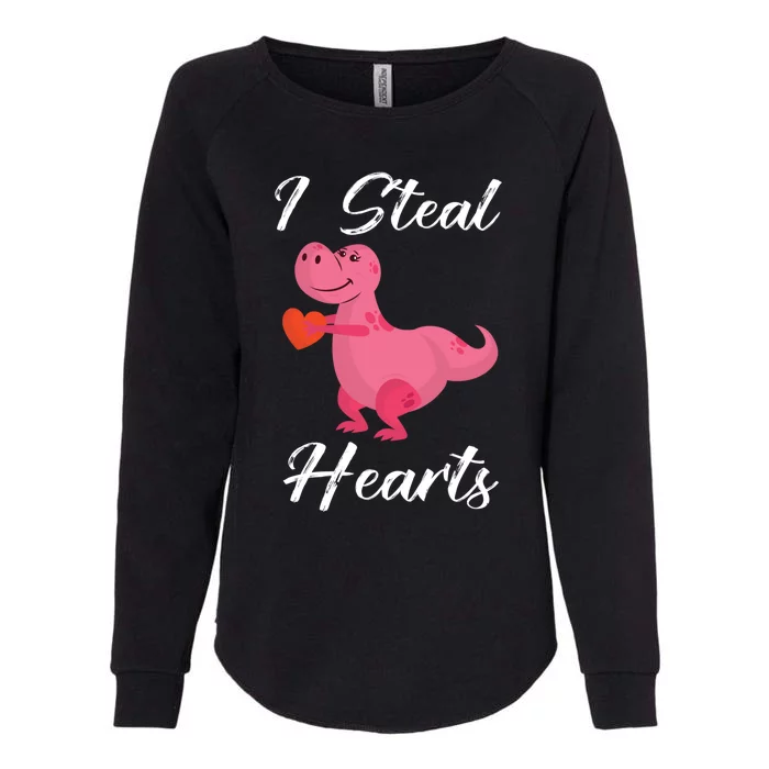 I Steal Hearts Funny Tmeaningful Giftrex Dinosaur Valentine's Day Gift Gift Womens California Wash Sweatshirt