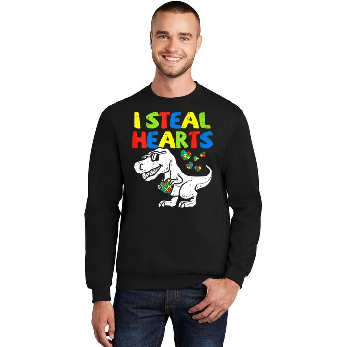 I Steal Hearts Autism Dinosaur Sweatshirt