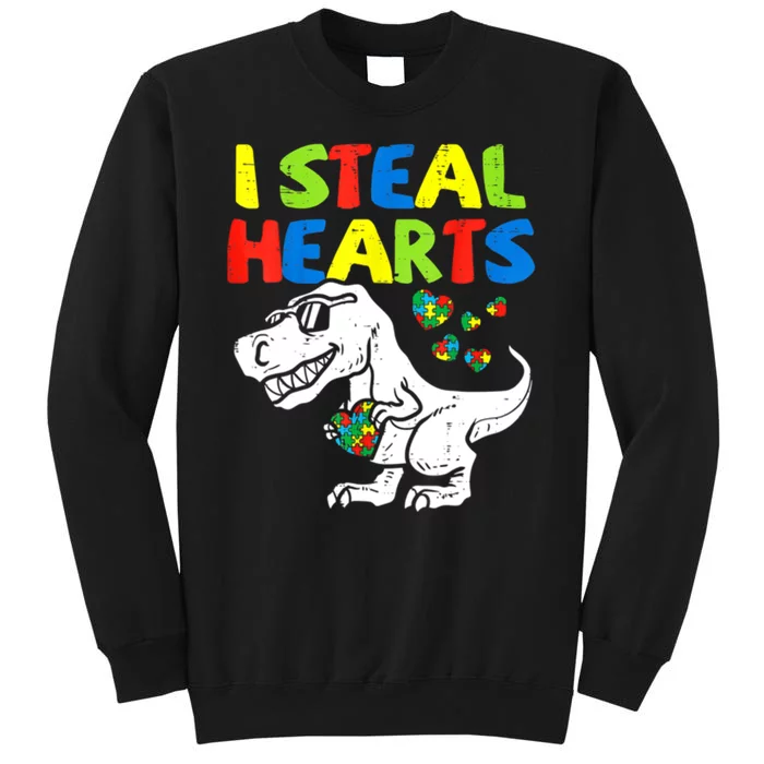 I Steal Hearts Autism Dinosaur Sweatshirt