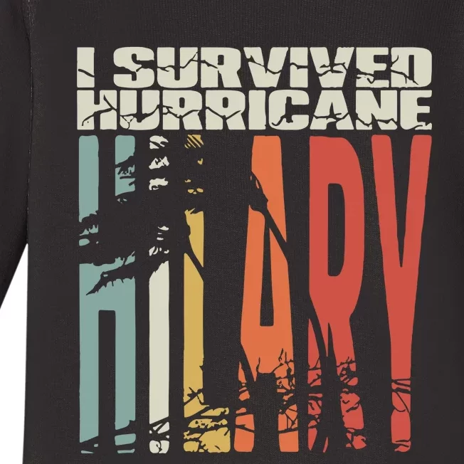 I Survived Hurricane Hilary Baby Long Sleeve Bodysuit