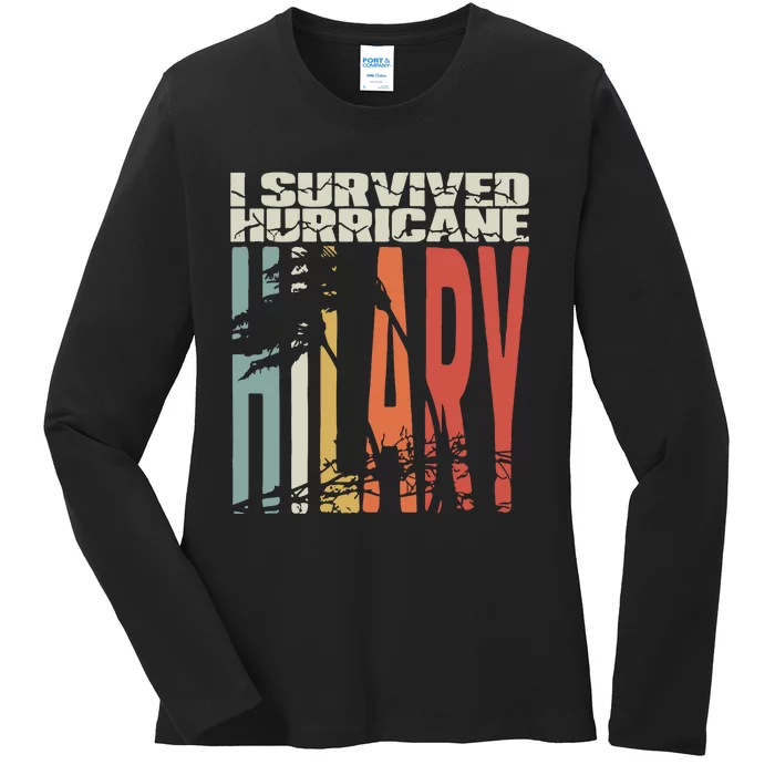 I Survived Hurricane Hilary Ladies Long Sleeve Shirt