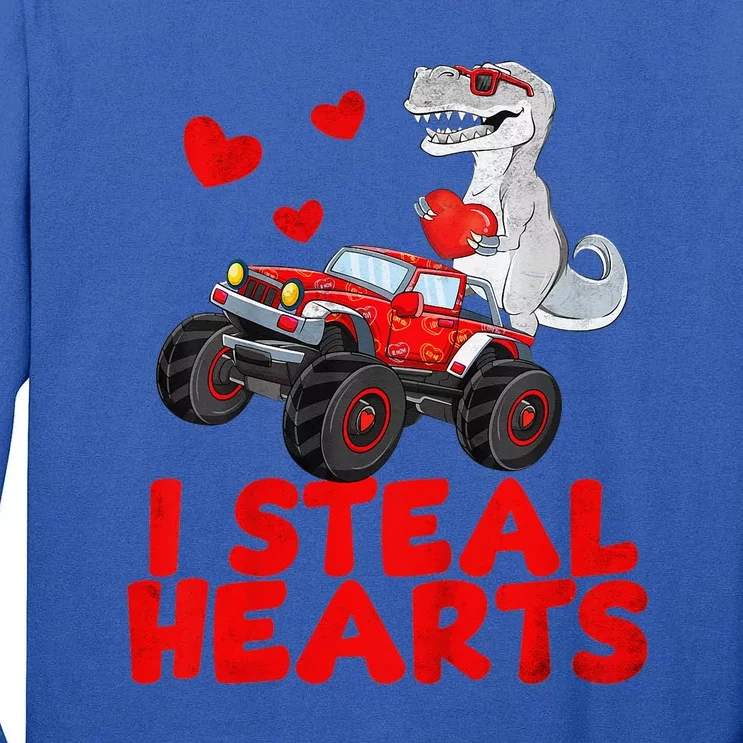 I Steal Hearts Dinosaur Funny Valentines Day Tall Long Sleeve T-Shirt