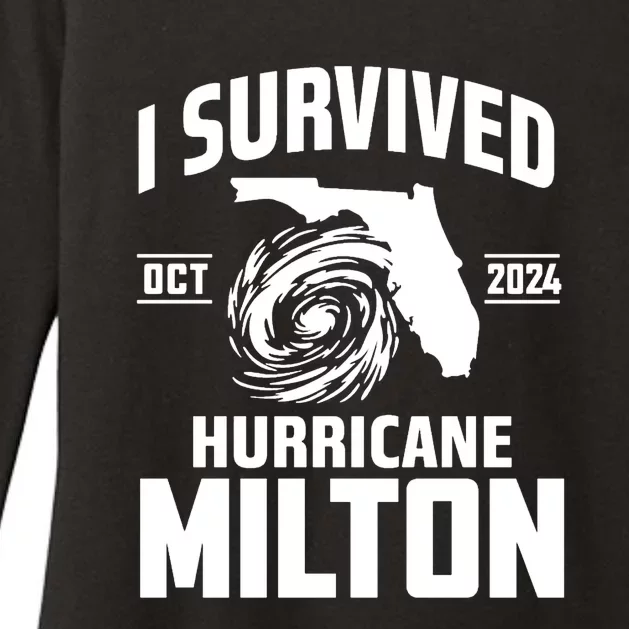 I Survived Hurricane Milton 2024 Florida Survivor Hurricane Graphic Womens CVC Long Sleeve Shirt