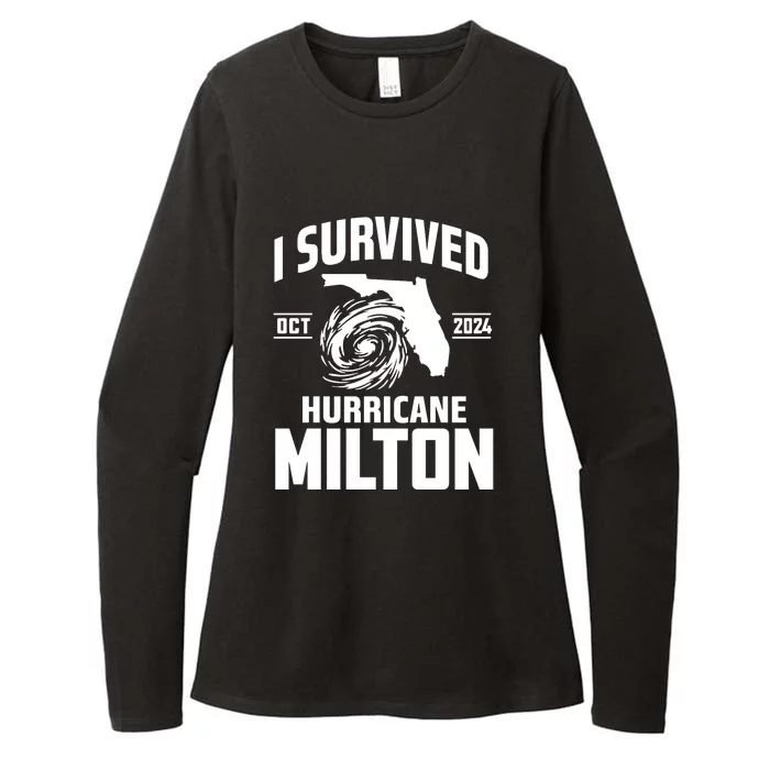 I Survived Hurricane Milton 2024 Florida Survivor Hurricane Graphic Womens CVC Long Sleeve Shirt