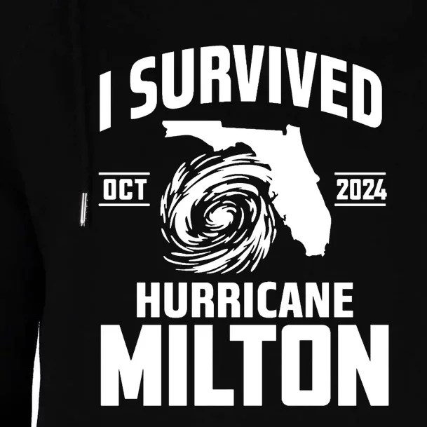 I Survived Hurricane Milton 2024 Florida Survivor Hurricane Graphic Womens Funnel Neck Pullover Hood