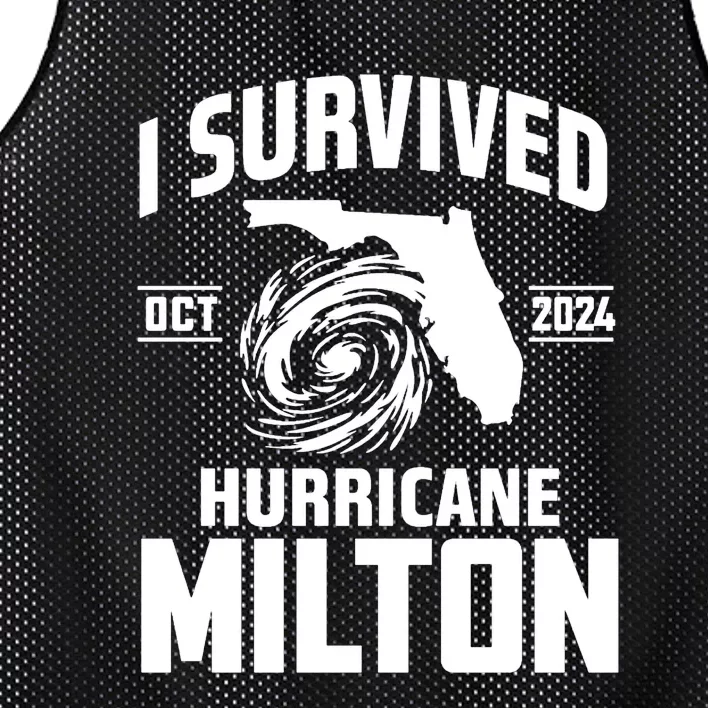 I Survived Hurricane Milton 2024 Florida Survivor Hurricane Graphic Mesh Reversible Basketball Jersey Tank