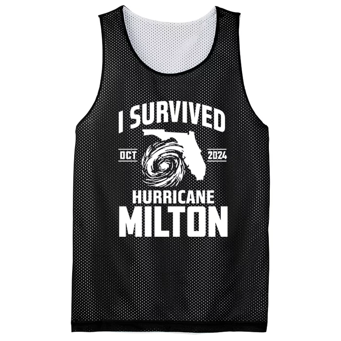 I Survived Hurricane Milton 2024 Florida Survivor Hurricane Graphic Mesh Reversible Basketball Jersey Tank