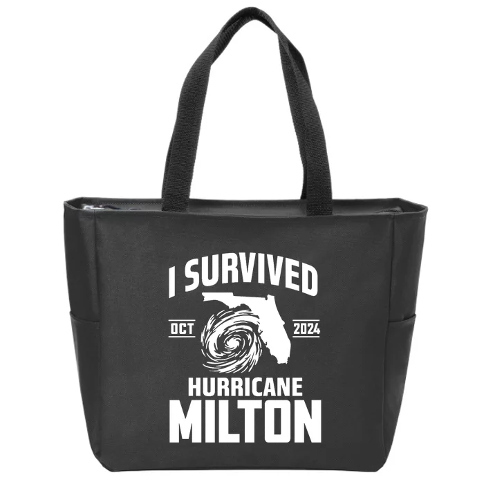 I Survived Hurricane Milton 2024 Florida Survivor Hurricane Graphic Zip Tote Bag