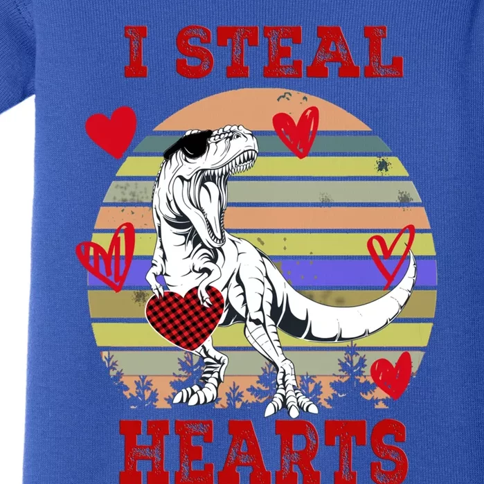 I Steal Hearts Saurus Valentines Day Dinosaur T Rex Lover Great Gift Baby Bodysuit