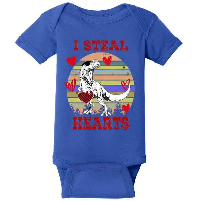 I Steal Hearts Saurus Valentines Day Dinosaur T Rex Lover Great Gift Baby Bodysuit