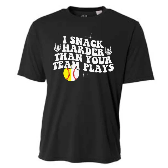 I Snack Harder Than Your Yeam Plays Baseball Cooling Performance Crew T-Shirt