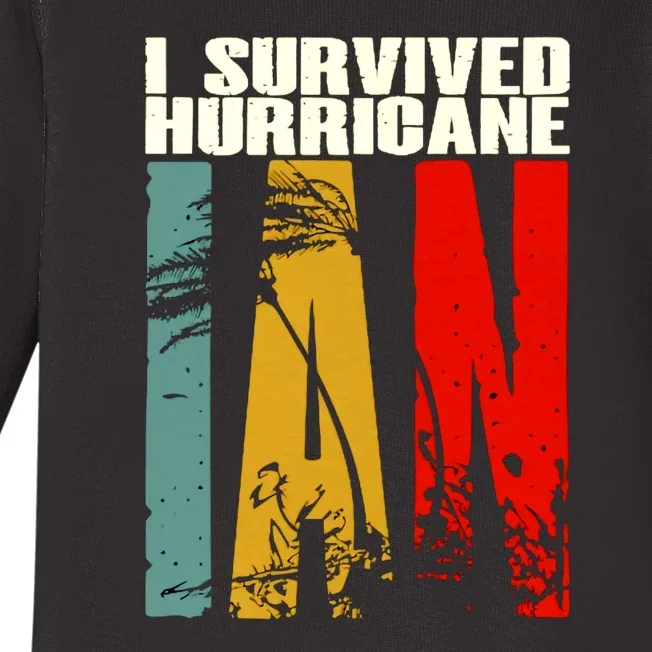 I Survived Hurricane Ian Florida Strong Baby Long Sleeve Bodysuit