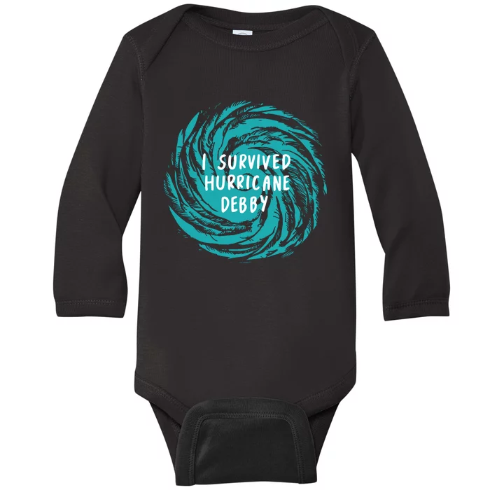 I Survived Hurricane Debby 2024 Florida Baby Long Sleeve Bodysuit