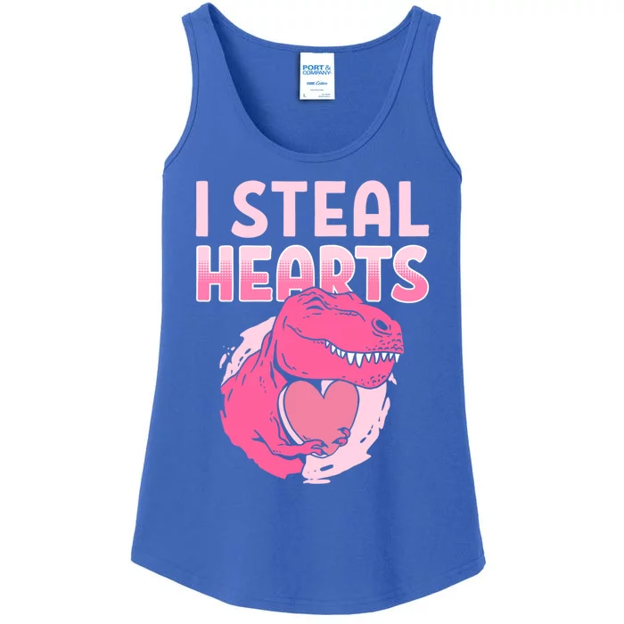 I Steal Hearts Valentine's Day Dinosaur Gift Ladies Essential Tank