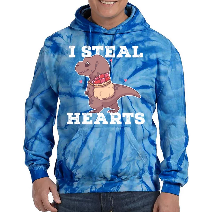 I Steal Hearts Valentine's Day Dinosaur Tgiftrex Gift Tie Dye Hoodie