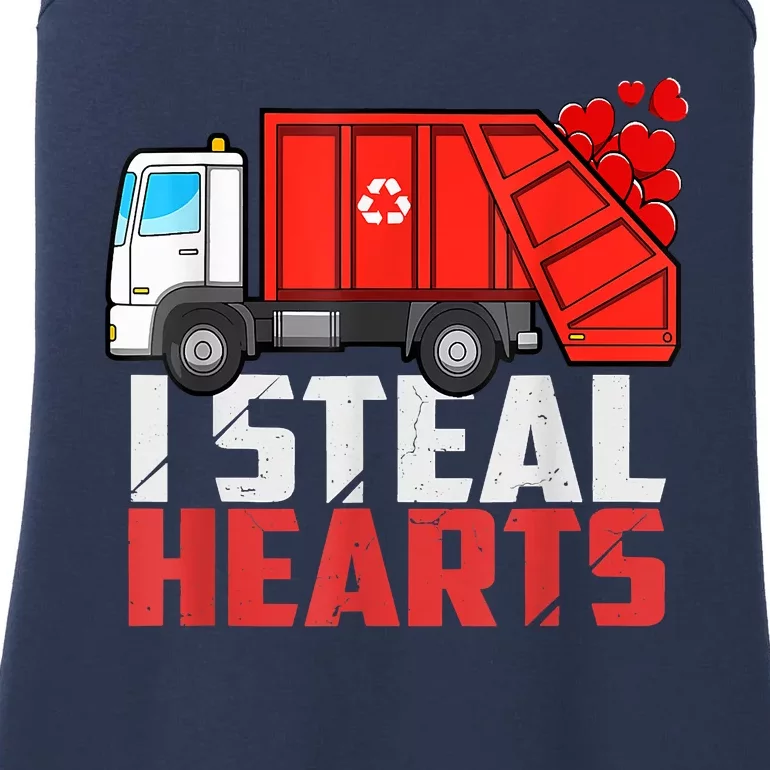 I Steal Hearts Garbage Truck Valentines Day Ladies Essential Tank