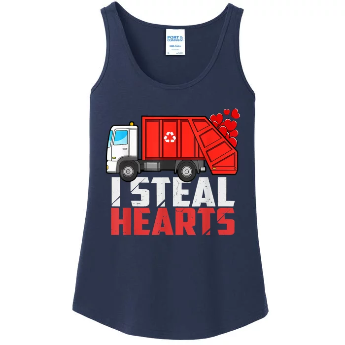 I Steal Hearts Garbage Truck Valentines Day Ladies Essential Tank