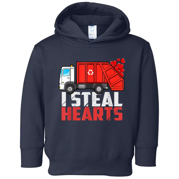 I Steal Hearts Garbage Truck Valentines Day Toddler Hoodie