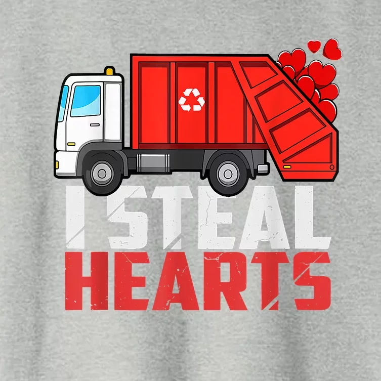 I Steal Hearts Garbage Truck Valentines Day Women's Crop Top Tee