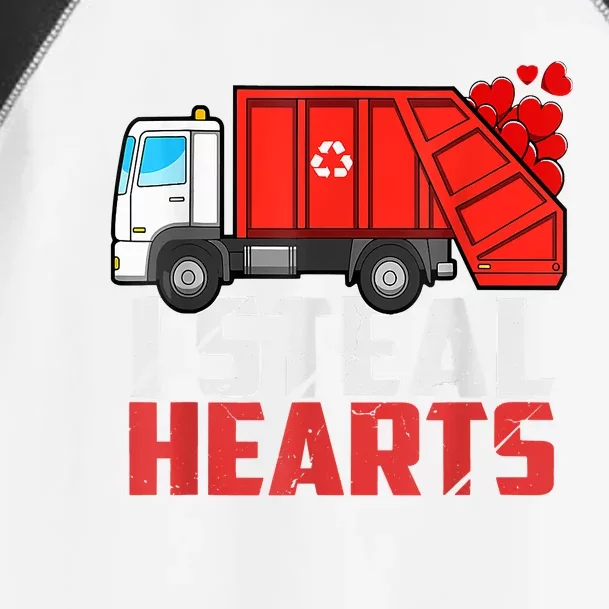 I Steal Hearts Garbage Truck Valentines Day Toddler Fine Jersey T-Shirt