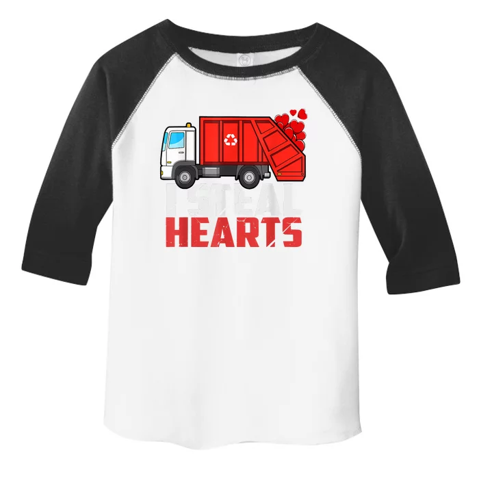 I Steal Hearts Garbage Truck Valentines Day Toddler Fine Jersey T-Shirt