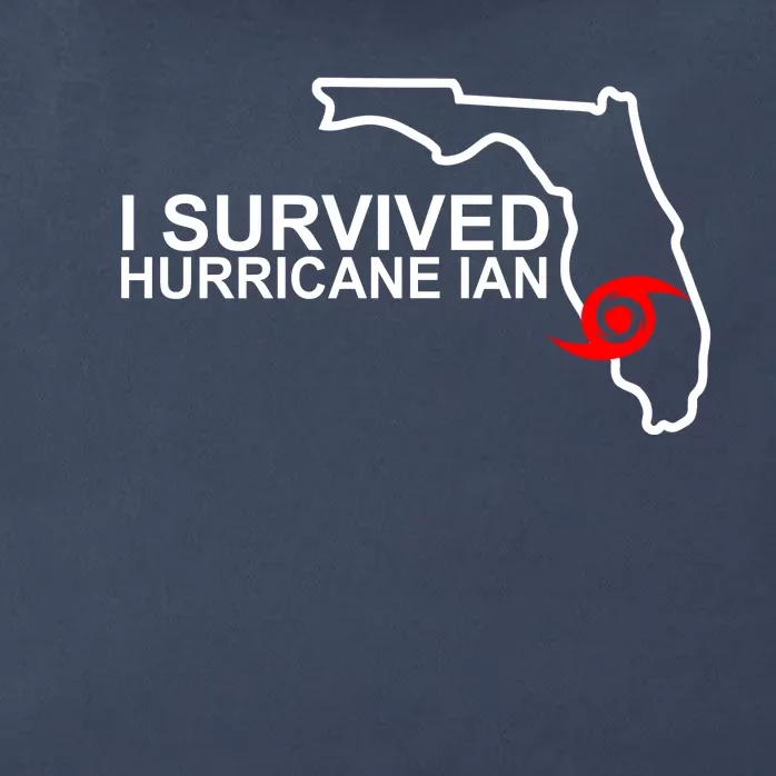 I Survived Hurricane Ian Florida Map Zip Tote Bag