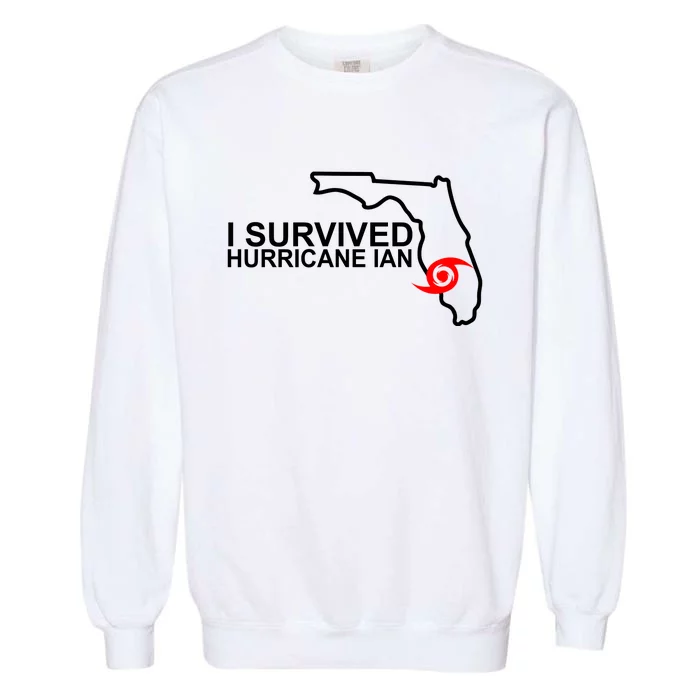 I Survived Hurricane Ian Florida Map Garment-Dyed Sweatshirt