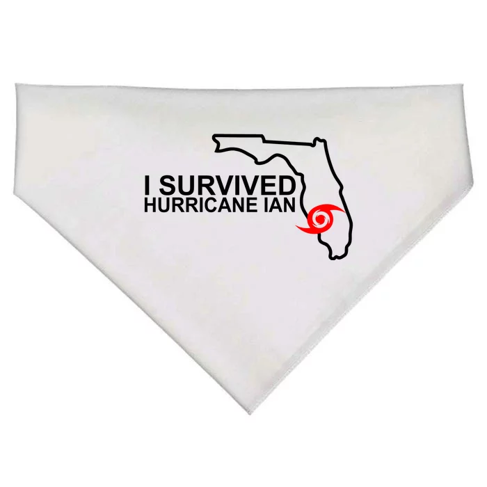 I Survived Hurricane Ian Florida Map USA-Made Doggie Bandana