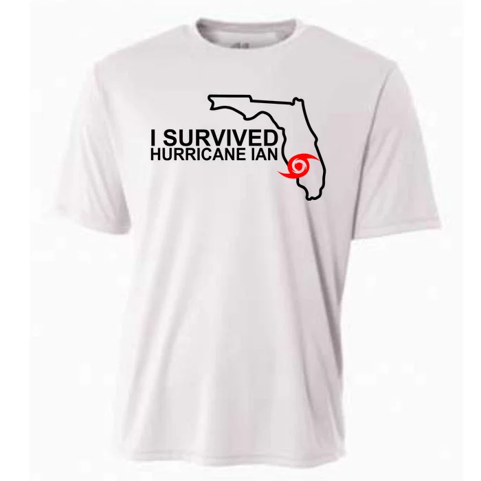 I Survived Hurricane Ian Florida Map Cooling Performance Crew T-Shirt