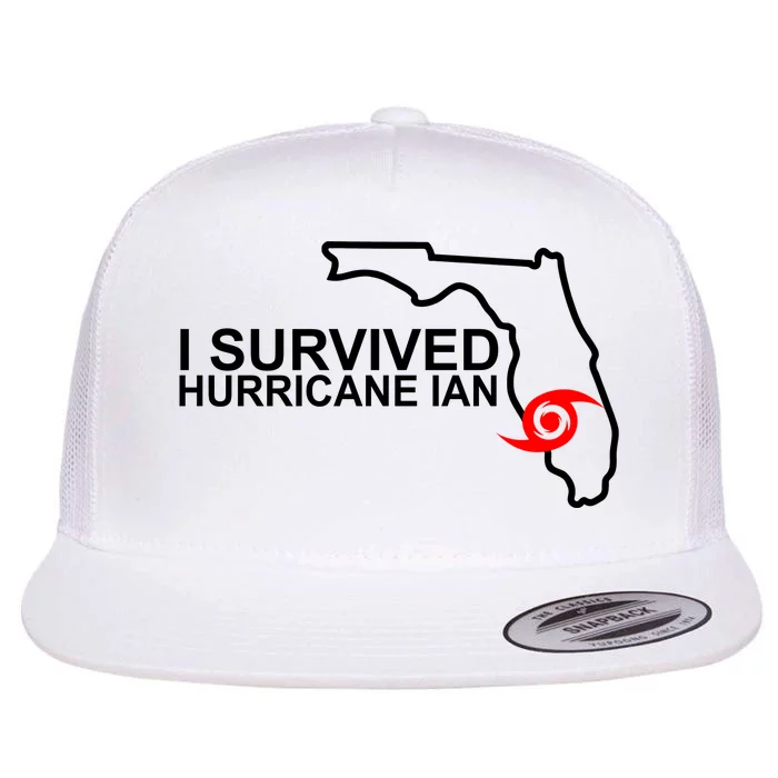 I Survived Hurricane Ian Florida Map Flat Bill Trucker Hat